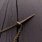 Nail Pendant Necklace Casket Nail Vampire Necklace Gothic Jewelry Builder Necklace Unique Jewelry Handcrafted Bronze