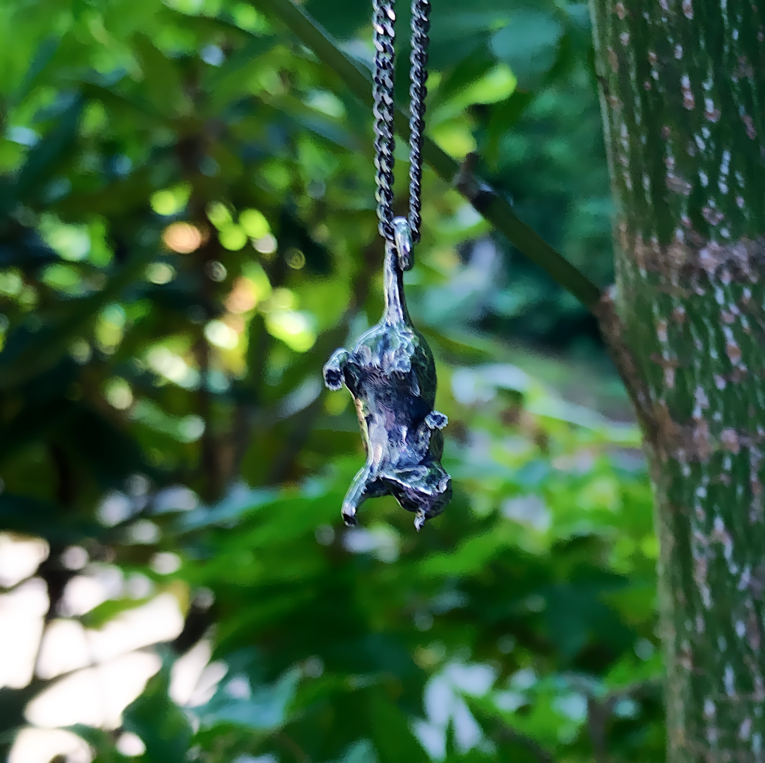 Hanging Baby Possum Pendant Necklace - Solid 925 Sterling Silver Multiple Chain Lengths Animal Jewelry Gift for Her