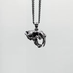 Sabre Tooth Animal Skull Charm Pendant Necklace - Solid 925 Sterling Silver - Unisex Ice Age Smilodon Inspired Jewelry Gift
