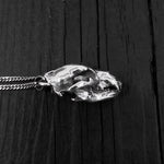 Grizzly Bear Skull Necklace - Solid Sterling Silver - Three Dimensional Detail - Polished Oxidized Finish - Multiple Chain Lengths