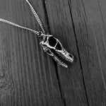 Black & white necklace photo with detailed skull pendant | Moon Raven