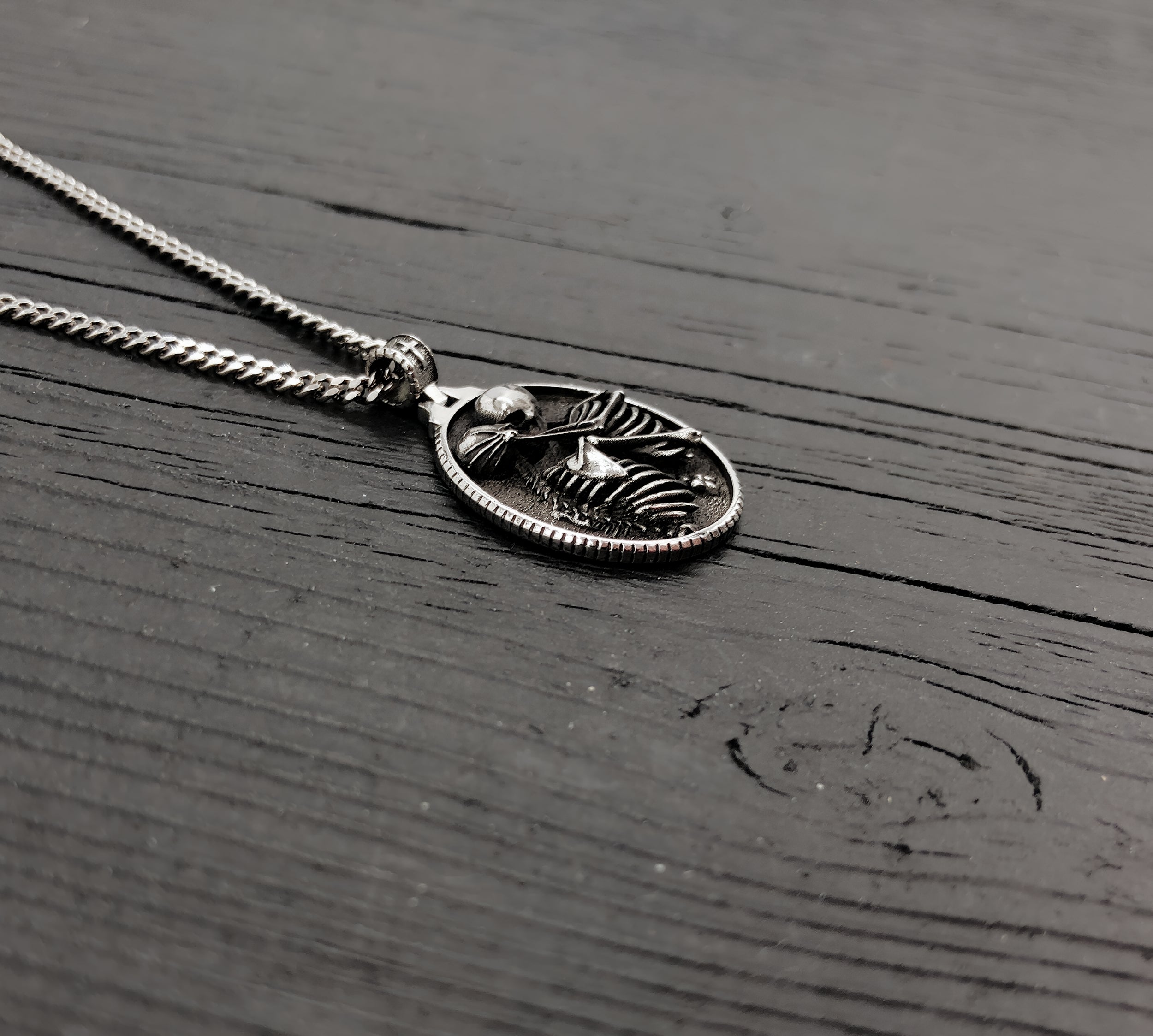 Silver necklace with delicate bird pendant, elegant style | Moon Raven