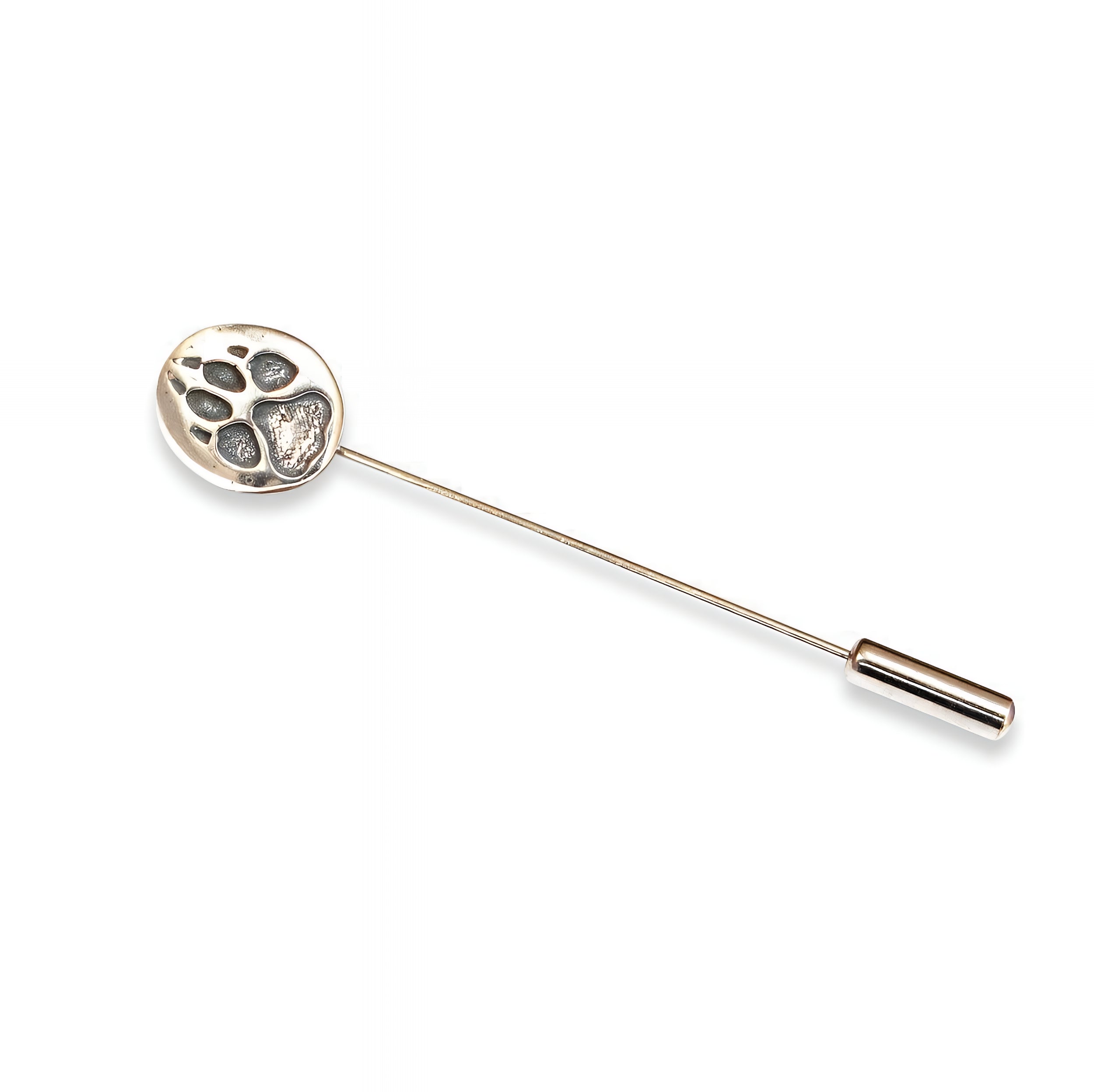 Sterling Silver Wolf Track Ascot Stickpin - Moon Raven Designs