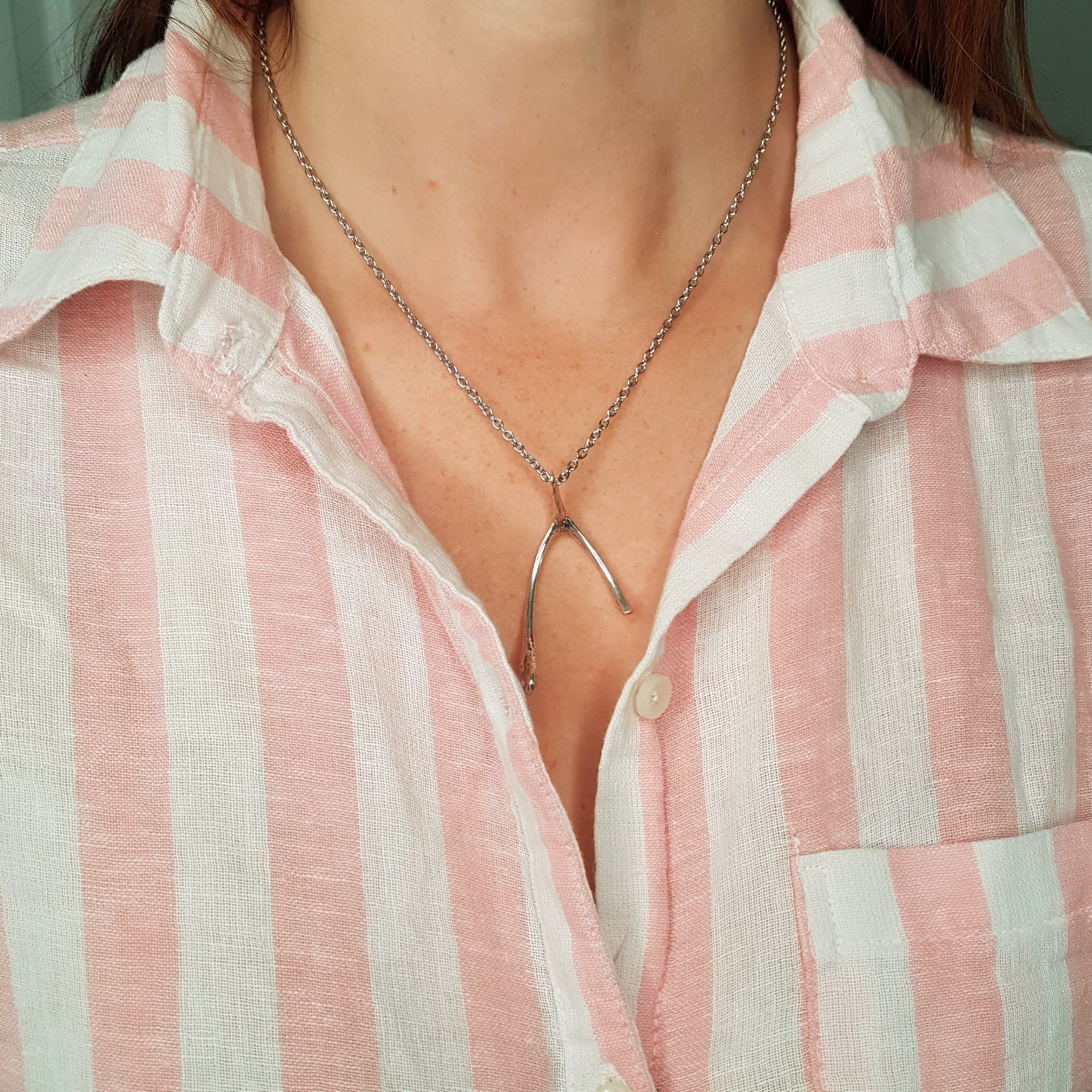 Broken Wishbone Necklace - Moon Raven Designs