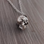 Human Skull Cremation Ash Urn Charm Necklace - Moon Raven Designs