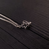 Cat Skull Pendant Necklace - Solid Hand Cast 925 Sterling Silver - Fully Articulated Jaw - Domestic House Cat Jewelry Gift