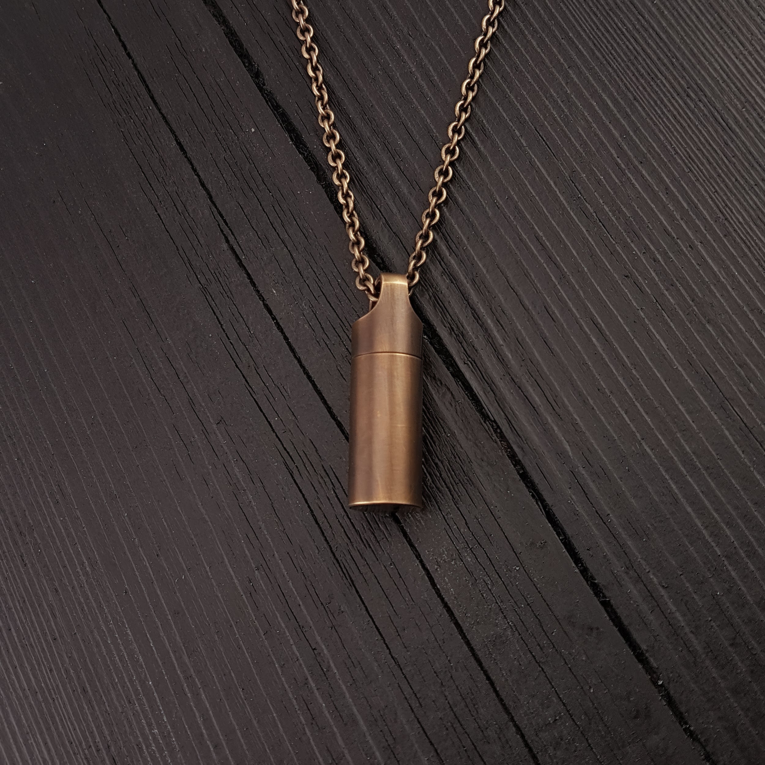 Dog Paw Print Tear Drop Cremation Ash Urn Necklace - Solid Bronze - Custom Engraved Personalised Mourning Pet Urn