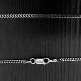 Sterling Silver Replacement Chain 2.3mm Diameter 925 Solid Sterling Necklace Chain Oxidized - Various Lengths Available