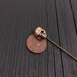 Solid Bronze Human  Skull Ascot Stickpin Stick Pin Ascot Skull Pin