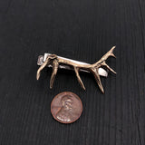 Elk Antler Tie Bar Bronze Elk Antler Tie Clasp Bronze Deer Antler