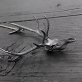 Elk Skull Necklace Solid Sterling Silver