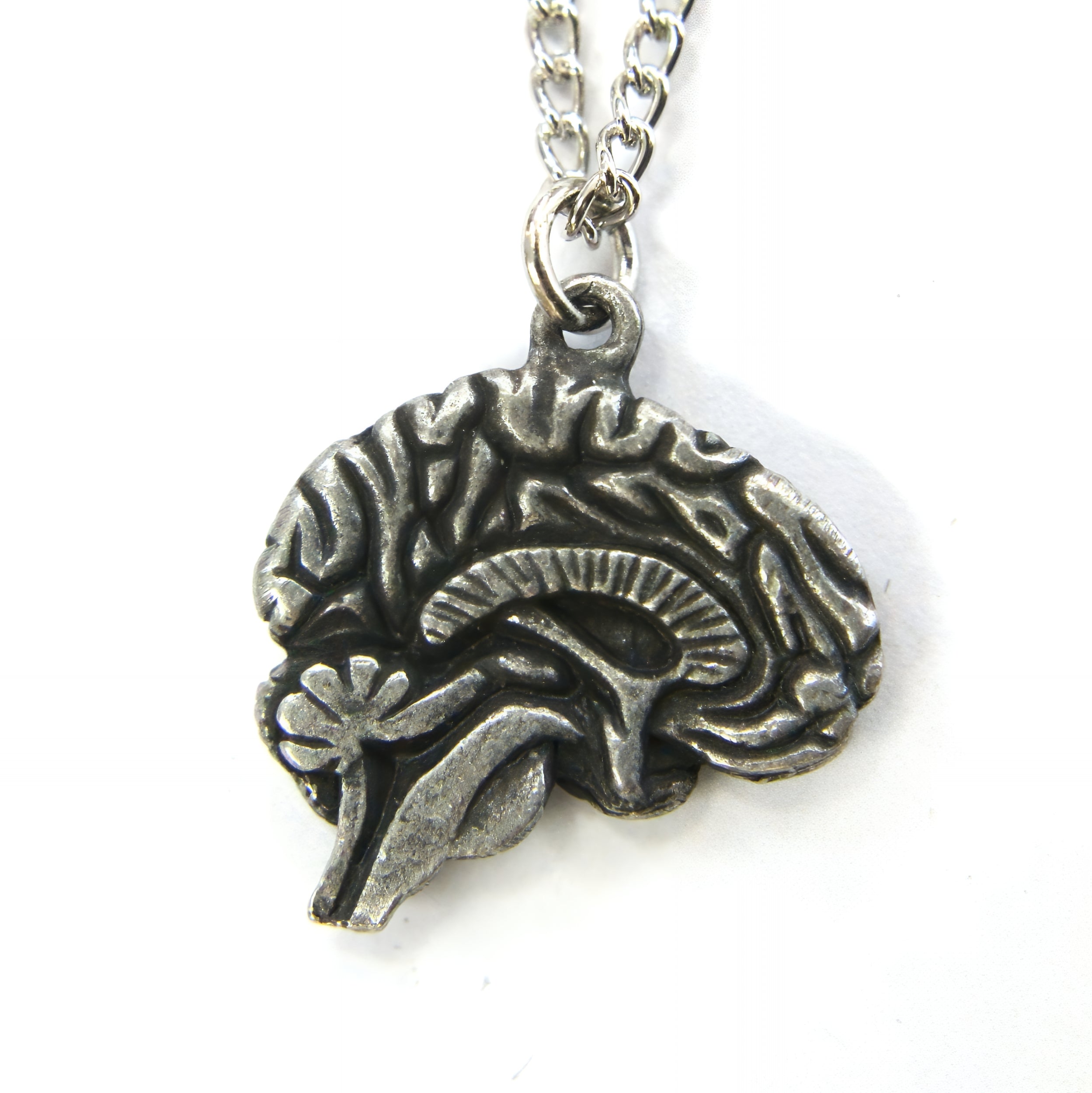 Brain Necklace Sterling Silver Anatomical Brain Neuro Jewelry Neurologist Gift Cerebral Cranium Medical Doctor Nurse Present Pendant