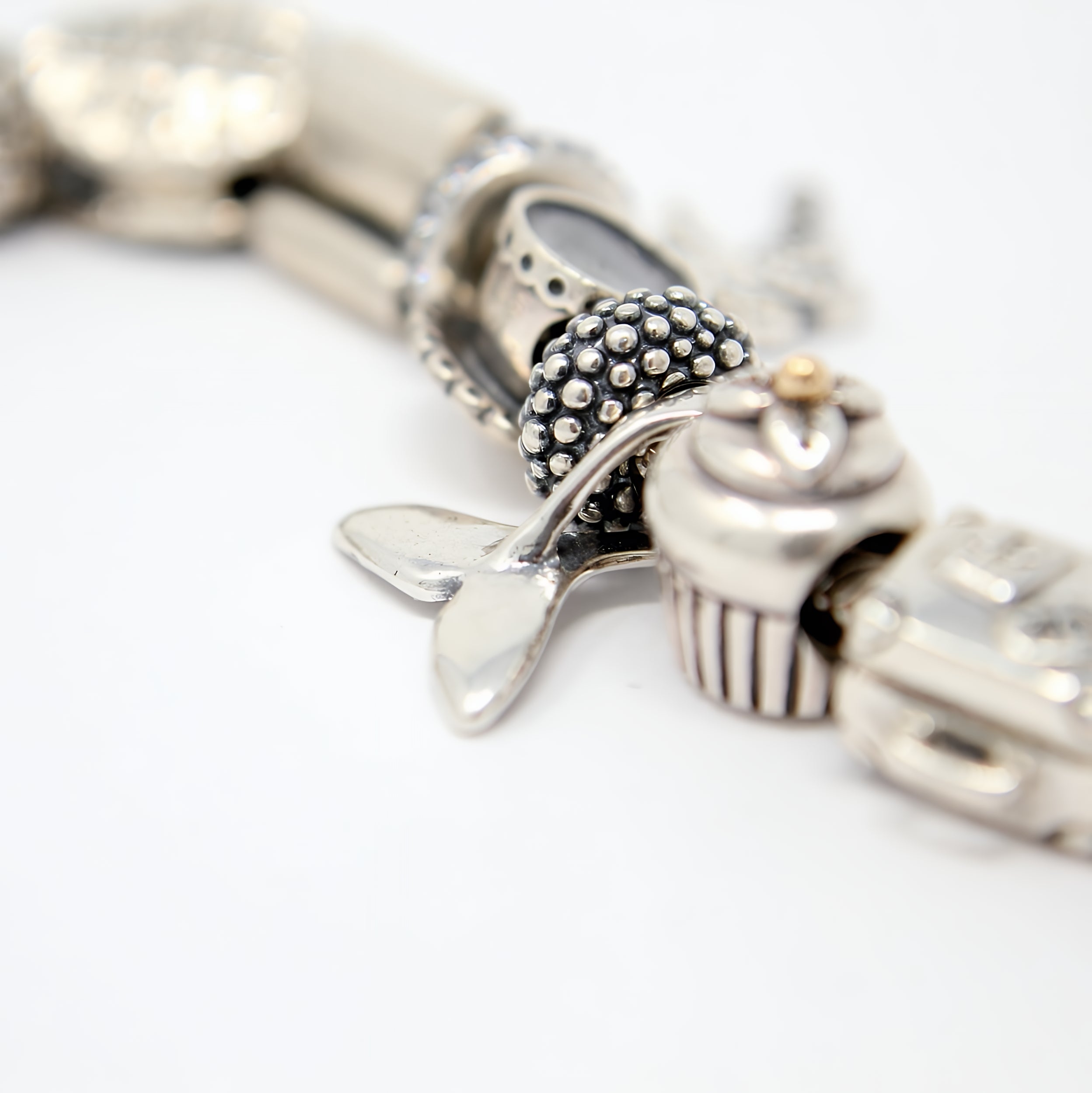 Whale Tail - 925 Sterling Silver European Style Charm Bead - Fits most Major Brands