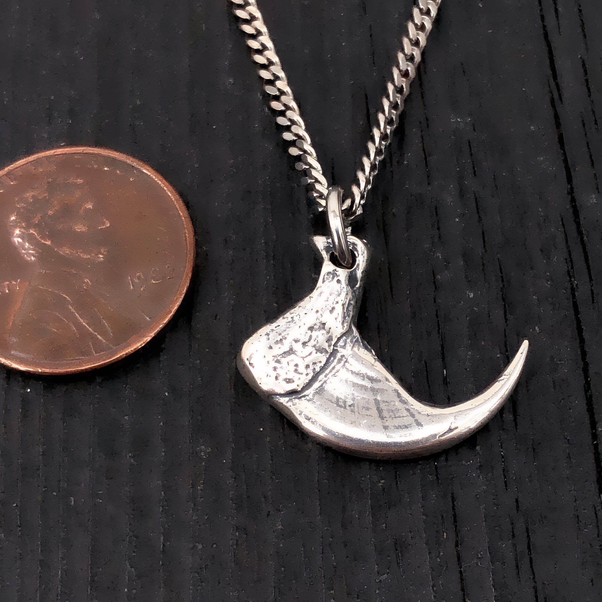 Sterling Silver 3D Bobcat Claw Pendant - Realistic Wild Cat Claw Jewelry - Solid Silver Claw Necklace - Nature Inspired Statement Piece
