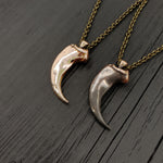 Two necklaces with large horn pendants, bold design | Moon Raven