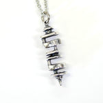 Silver necklace with delicate chain, bold link design