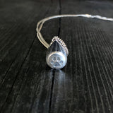 Cat Paw Print Tear Drop Cremation Ash Urn Necklace - Sterling Silver on Stainless Steel - Custom Engraved Personalised Mourning Pet Urn