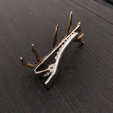 Elk Antler Tie Bar Bronze Elk Antler Tie Clasp Bronze Deer Antler