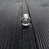 Horse Skull Ring - Solid Hand Cast Silver Plated Bronze - Oxidised Finish - Sizes 5 to 11 Available - Rare Unique Gift for Him or Her