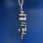 Silver necklace with fine chain, polished pendant
