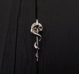 Rod Of Asclepius Lapel Pin in Solid Stainless Steel