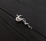 Rod Of Asclepius Lapel Pin in Solid Stainless Steel