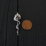 Rod Of Asclepius Lapel Pin in Solid Stainless Steel