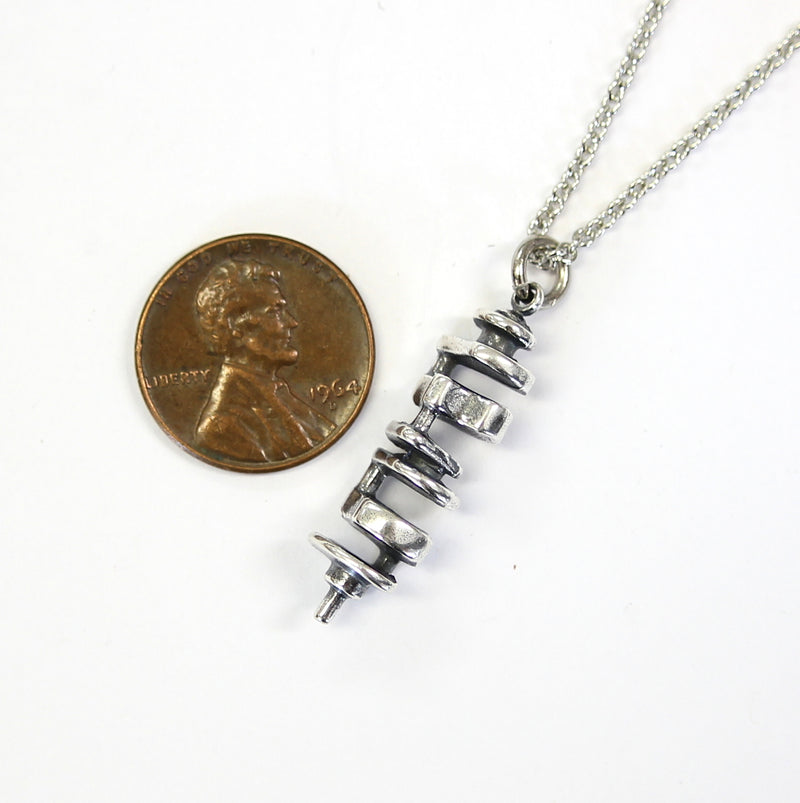 Crankshaft Necklace in Sterling Silver