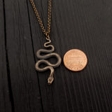 Viper Snake Necklace in Bronze