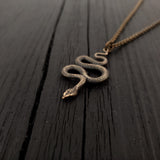 Viper Snake Necklace in Bronze