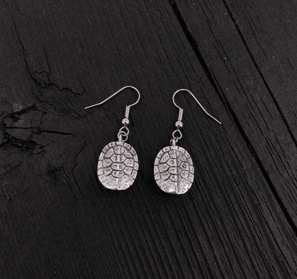 Turtle Shell Earrings in Sterling Silver