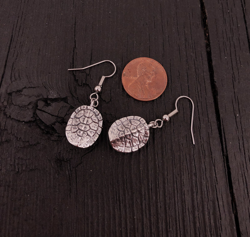 Turtle Shell Earrings in Sterling Silver