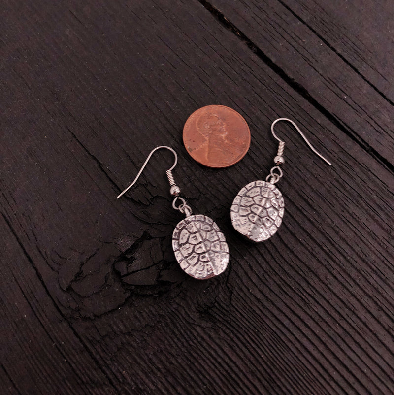 Turtle Shell Earrings in Sterling Silver