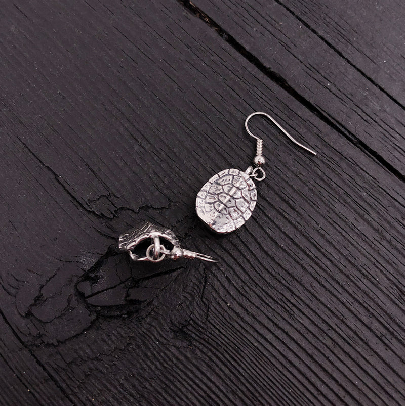 Turtle Shell Earrings in Sterling Silver