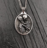 Kissing Skeletons Necklace in Solid Stainless Steel