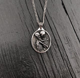 Kissing Skeletons Necklace in Solid Stainless Steel