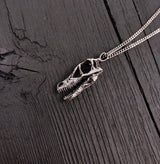 Velociraptor Dinosaur Claw Necklace in Solid Sterling Silver
