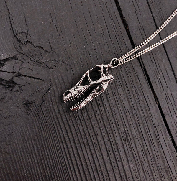 Velociraptor Dinosaur Claw Necklace in Solid Sterling Silver