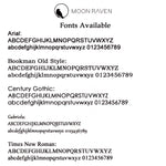 a list of font names available, including Arial, Bookman Old Style, Century Gothic, and Times New Roman. The font names are provided in a clear and organized manner, allowing for easy comparison and selection.