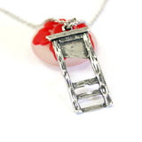 Sterling Silver Guillotine Necklace Sterling Silver French Guillotine Pendant Necklace