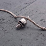 Human Skull Cremation Necklace Charm – Sterling Silver