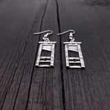Guillotine Earrings - Solid Hand Cast 925 Sterling Silver - Polished Oxidised Finish - Highly Detailed - Statement Jewelry Gift for Her