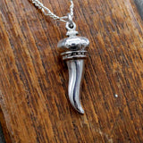 Italian Horn Necklace Sterling Silver