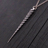 Unicorn Horn Necklace – Sterling Silver Fantasy Pendant With Spiral Horn Charm