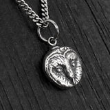 Sterling Silver Owl Pendant – Barn Owl Jewelry With Heart Shaped Charm