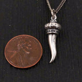 Italian Horn Necklace Sterling Silver
