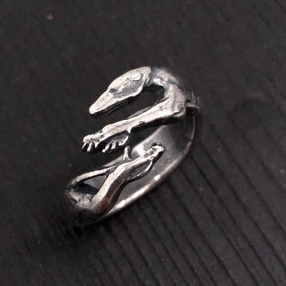 Greyhound Ring in Solid Sterling Silver Greyhound Ring Greyhound Dog Jewelry