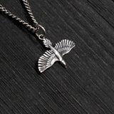 Raven Pendant Necklace – Sterling Silver Soaring Bird Jewelry by Moon Raven Designs
