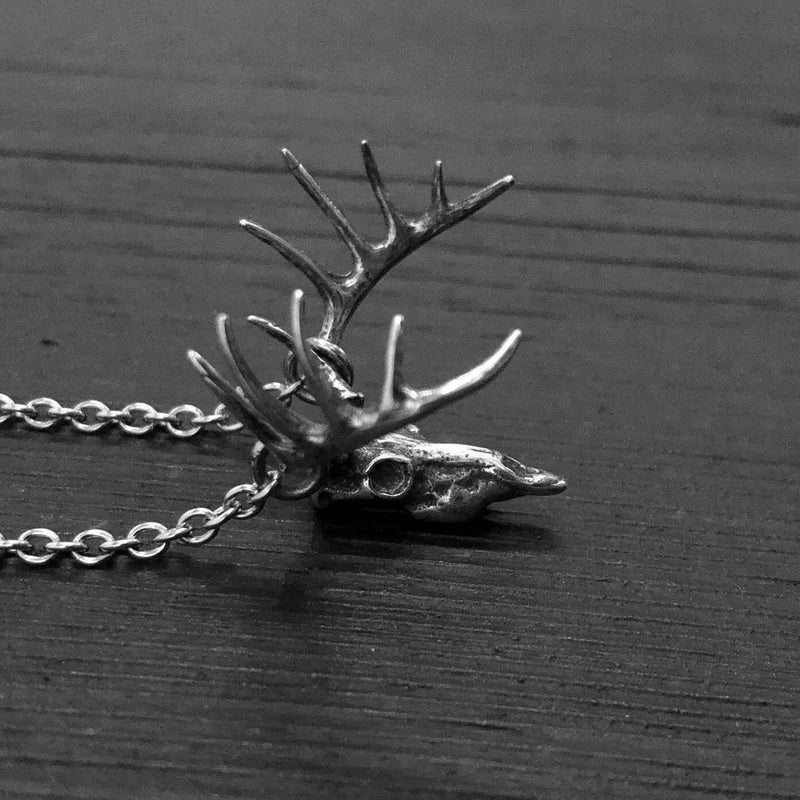 Small Trophy Deer Skull Pendant Necklace