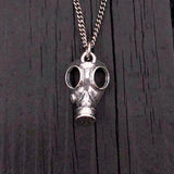 Gas Mask Necklace in Solid Sterling Silver Steampunk Gas Mask Pendant